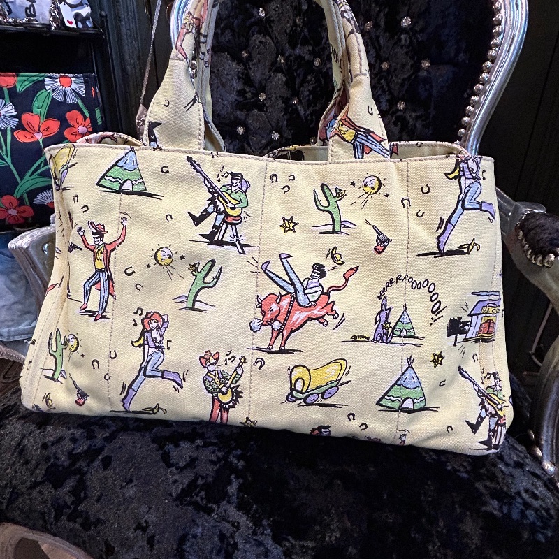 Image of the Prada Yellow Canapa Bag piece