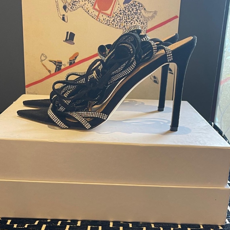 Image of the Azalea Wang Pointed Toe Gladiator Tie Diamante 6 piece