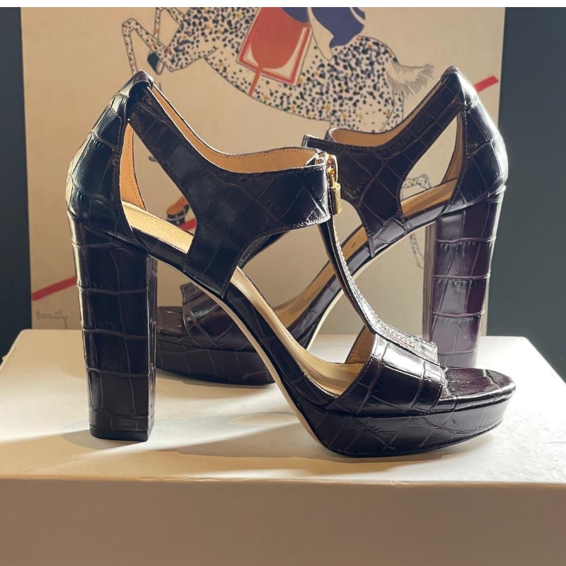 Image of the Michael Kors Leather Croc Heels Size 4 piece