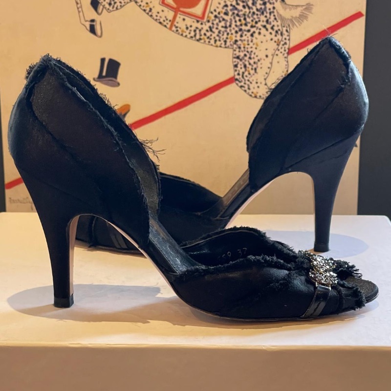 Image of the Pedro Garcia Leather & Satin Peeptoe Size 4 piece