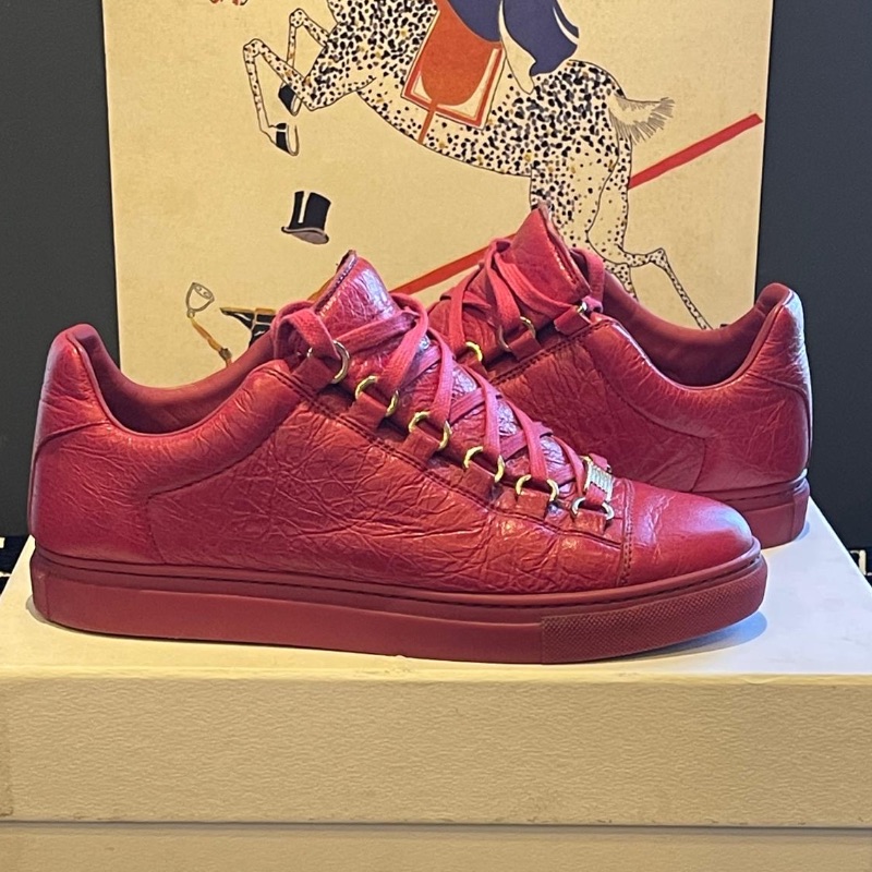 Image of the Balenciaga Red Leather Sneakers Size 4 piece