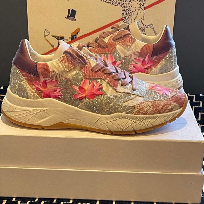Image of the Crime London Glitter Floral Trainers Size 6 piece