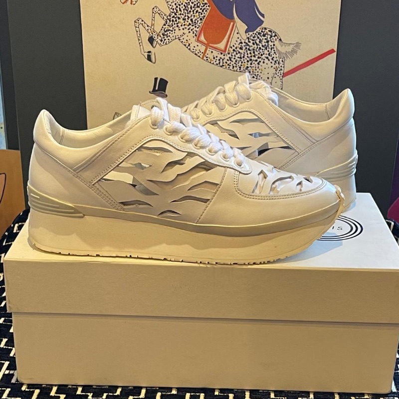 Image of the Kenzo Tiger Stripes Trainers Lazer Cut Leather Size 7 piece