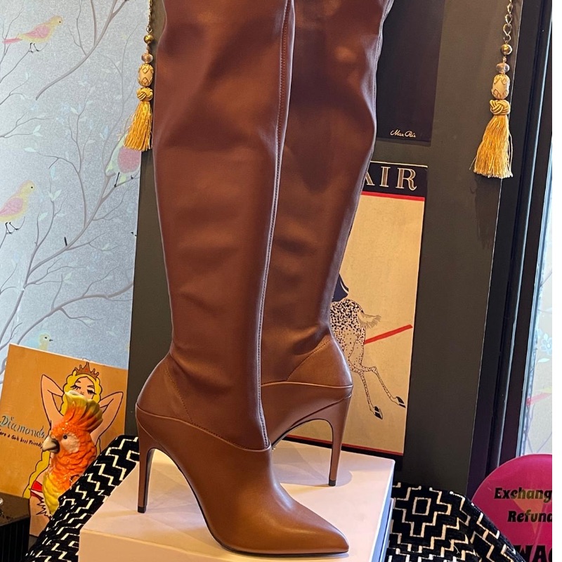 Image of the Reiss Caia Over The Knee Leather Boots Size 4 piece