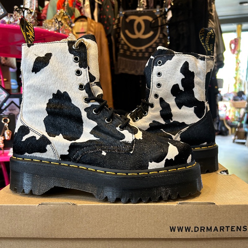 Image of the Dr Martens Hair On Cow Print Jadon Boots 7 piece
