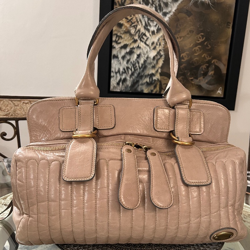 Image of the Chloe Leather Large ‘Bay’ Bag In Ivory piece