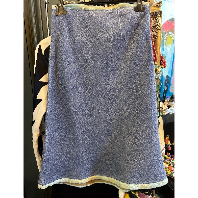 Image of the Fendi Two Tone Blue Wool Skirt Size 12 piece