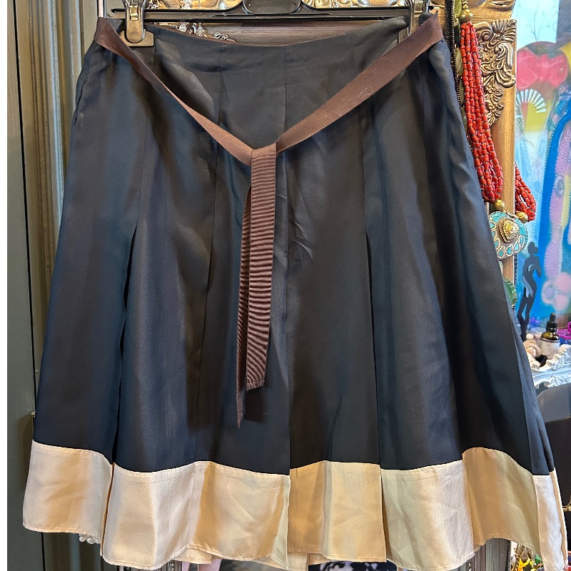 Image of the Gap Pure Silk Brown & Gold Skirt Size 6 piece