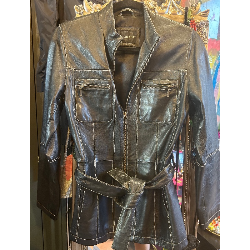 Image of the Centigrade Leather Jacket Longline Size 34” piece